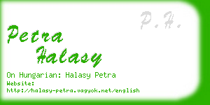 petra halasy business card